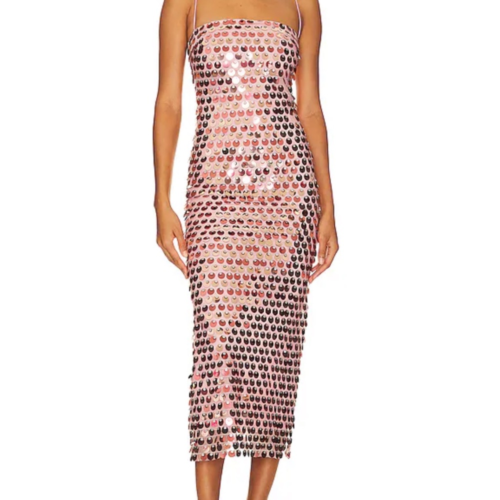 The New Arrivals by Ilkyaz Ozel Phoenix Sequin Dress Dusty Rose